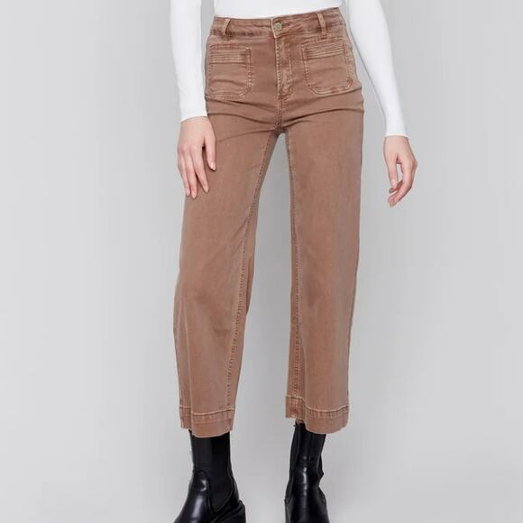 Charlie B Patch Pocket Twill Pants - Truffle 12